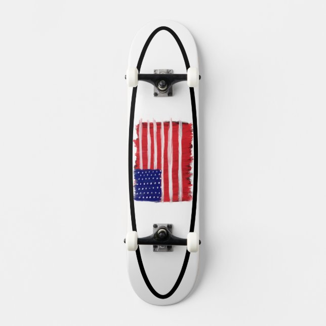Folkkonst målad flagga mini skateboard bräda 18,5 cm (Framsida)