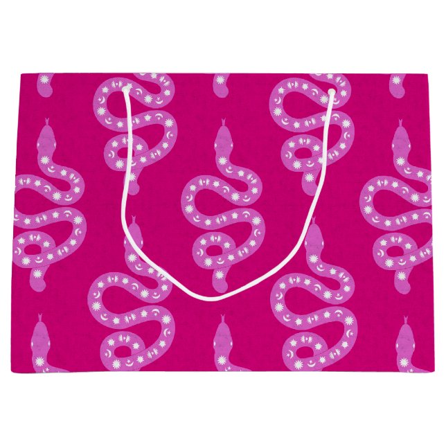 Folkkonst Texturerad Grungig Ockulär Orm Rosa (Framsidan)