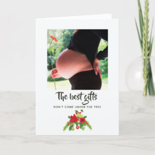 Folkkonst Vattenfärg Blommig Jul Bebis Förväntas Meddelande