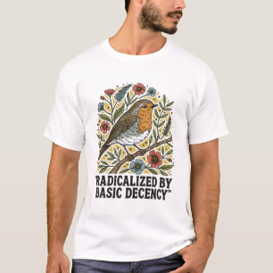 Folkkonstfågelillustration för social rättvisa t shirt
