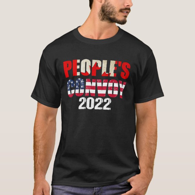 Folkkonvoj 2022 I stöder Truckers Freedom Co T Shirt (Framsida)