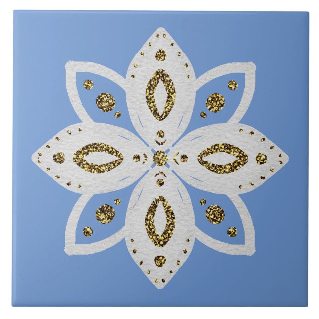 folklig blomma 1  kakelplatta (Framsidan)