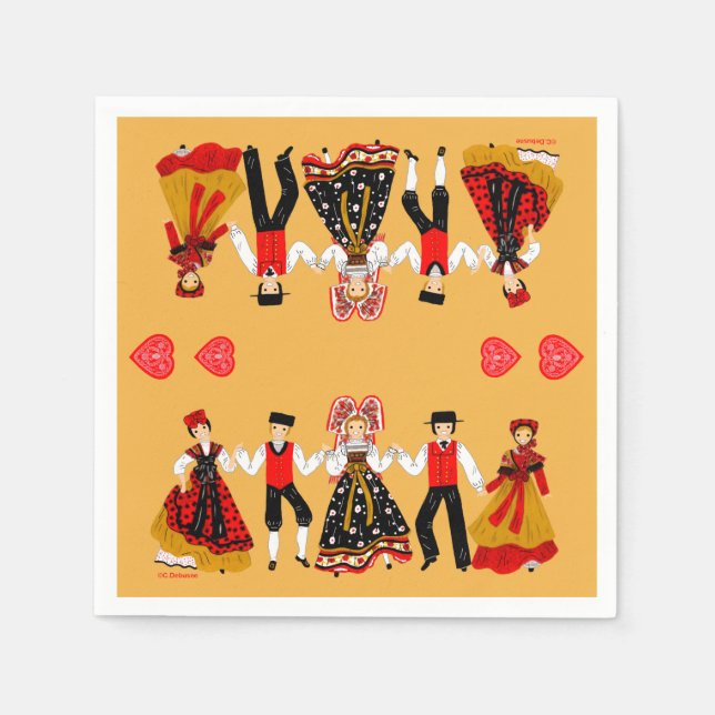 Folklore alsacien, France Pappersservett (Framsidan)