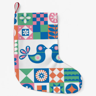 Folklore Blommigt Card: Scandinavian Design. Liten Julstrumpa