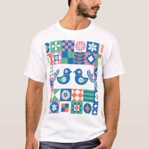 Folklore Blommigt Card: Scandinavian Design. T Shirt