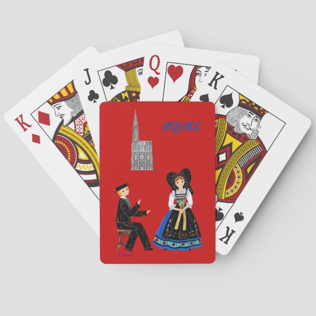 Folklore d'Alsace, France Casinokort (Baksidan)