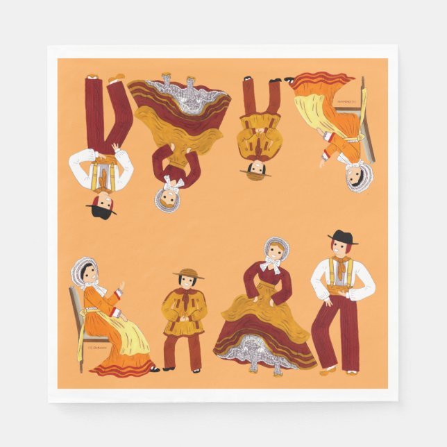 Folklore de Lorraine, France Pappersservett (Framsidan)