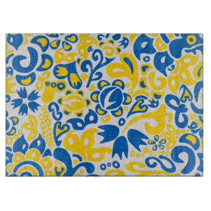 Folklore mönster med Ukrainas flagga färg