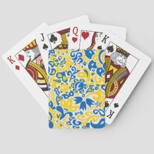 Folklore mönster med Ukrainas flagga färg Casinokort