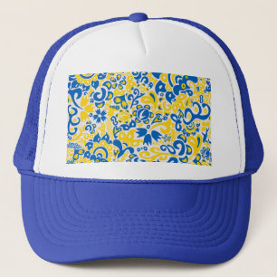 Folklore mönster med Ukrainas flagga färg Keps