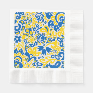 Folklore mönster med Ukrainas flagga färg Pappersservett