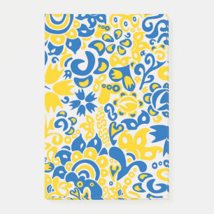 Folklore mönster med Ukrainas flagga färg Post-it Block