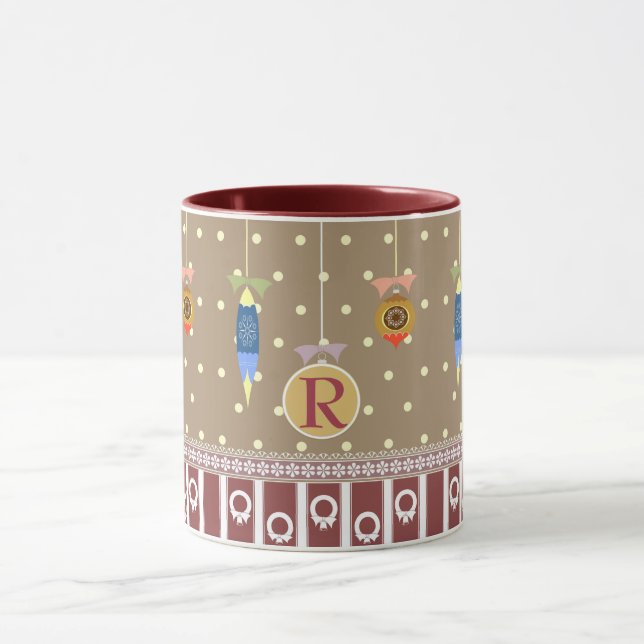Folklore Mugg Personlig Monogram Julafton Baubles (Center)