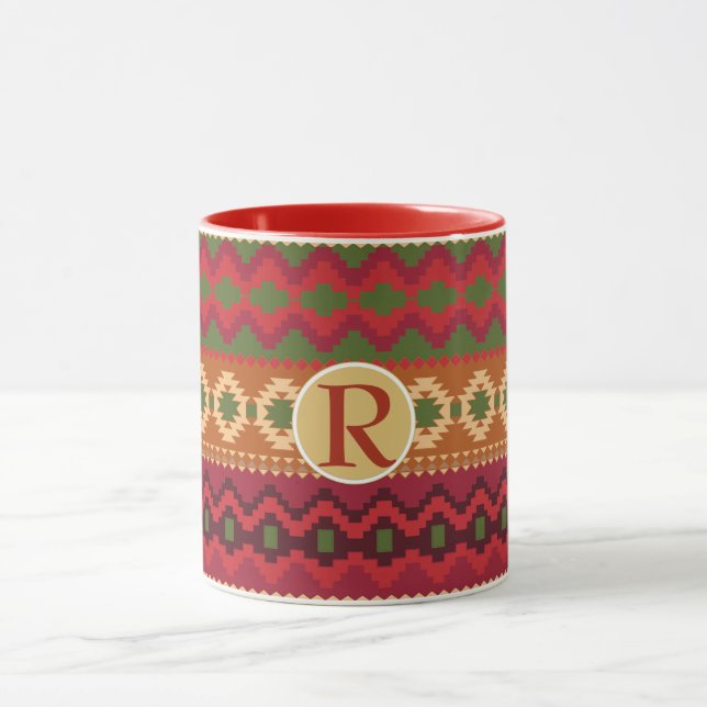 Folklore Mugg Personlig Monogram RED Mysigt Norden (Center)