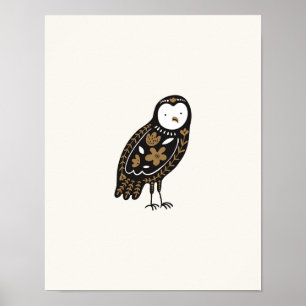 Folklore Uggla Nursery Print Bird Poster