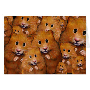 Folkmassa av gulliga Hamsters: Original- konst Hälsningskort