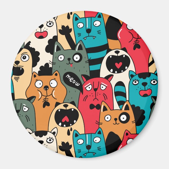 Folkmassan av katter magnet (Framsidan)