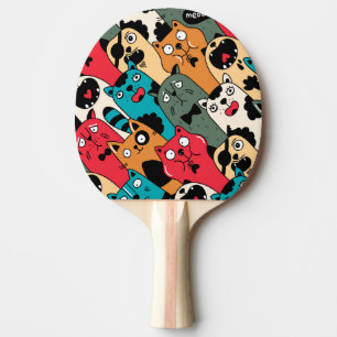 Folkmassan av katter pingisracket