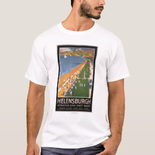 Folkmassor längs affischen för järnvägar för t-shirt