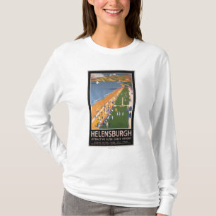 Folkmassor längs affischen för järnvägar för tee shirt