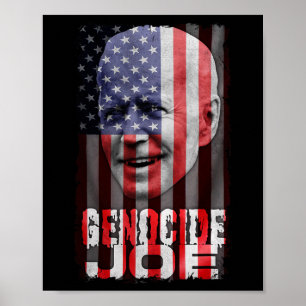 Folkmord Joe Biden Anti Biden American Flagga Vamp Poster