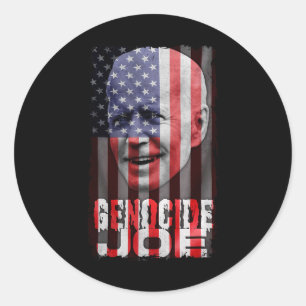 Folkmord Joe Biden Anti Biden American Flagga Vamp Runt Klistermärke