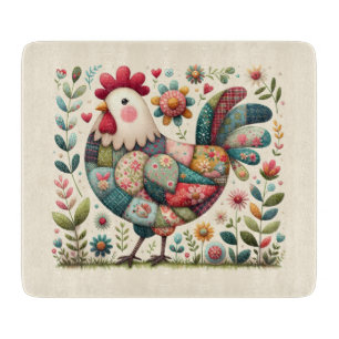 Folkpatchwork Tupp med Blommiga Accenter