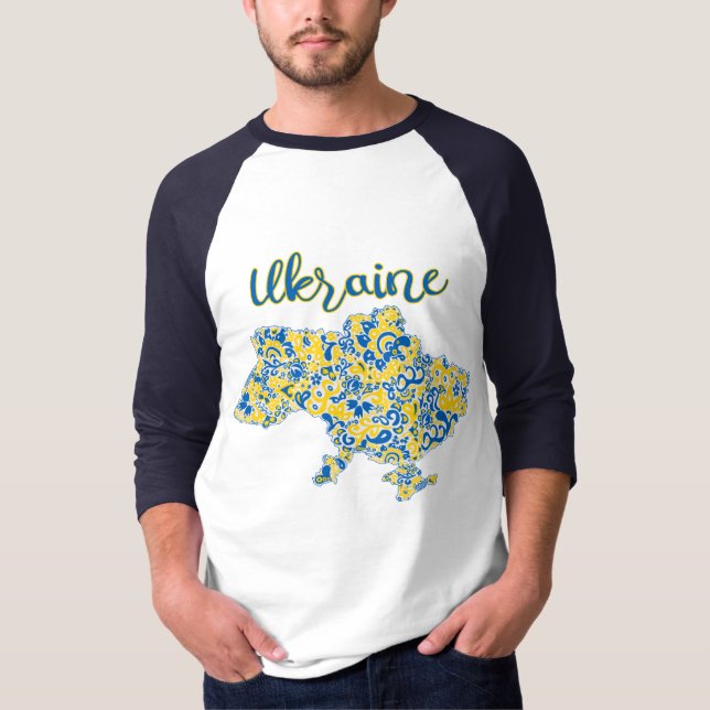 Folkpattern och ukrainsk typsnitts-T-Shirt T Shirt (Framsida)