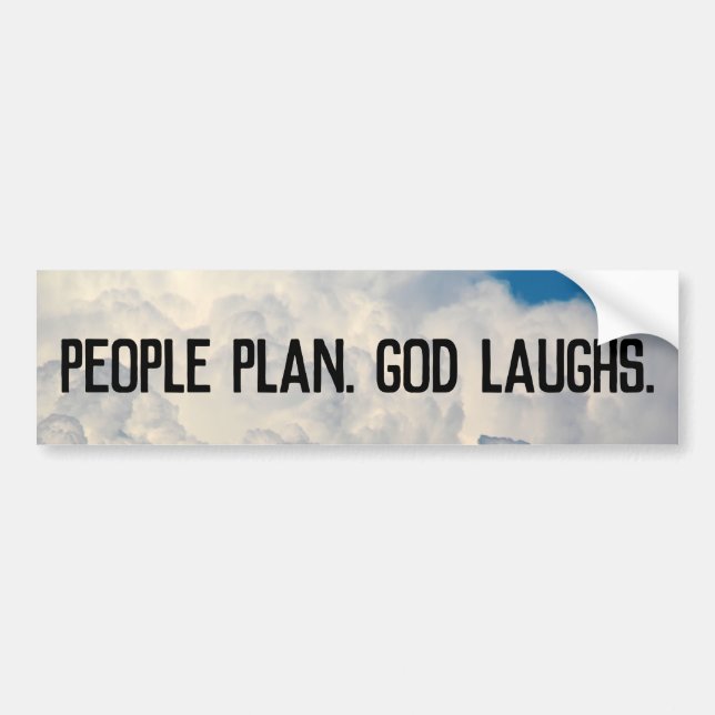 Folkplan, gud Laughs Roligt Bildekal (Framsidan)