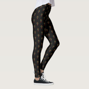 Folkportuguesiskt blomningscentrum mönster leggings