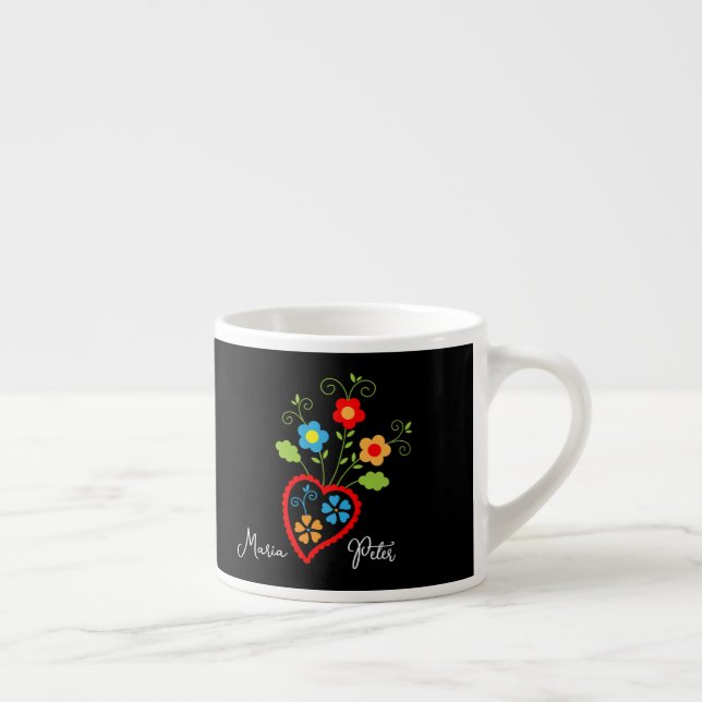 Folkportuguesiskt blomningscentrum mugg espressomugg (Höger)