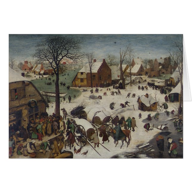 Folkräkning på Bethlehem av Pieter Bruegel Hälsningskort (Framsidan Horizontal)
