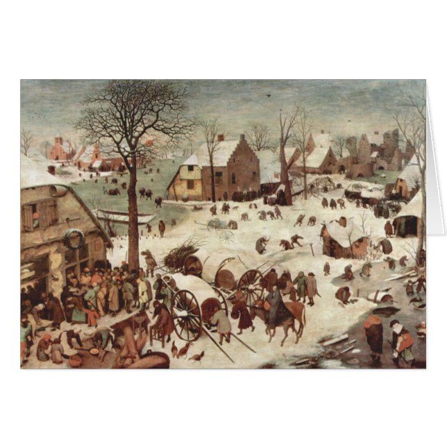 Folkräkning på Bethlehem av Pieter Bruegel OBS Kort (Framsidan Horizontal)