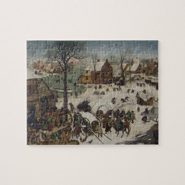 Folkräkning på Bethlehem av Pieter Bruegel Pussel (Horisontell)