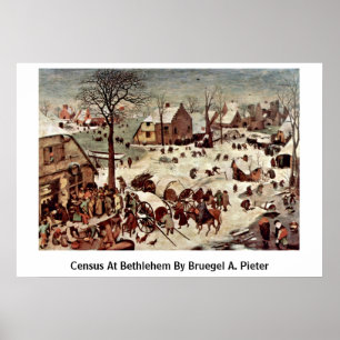 Folkräkning på Bethlehem vid Bruegel A. Pieter Poster