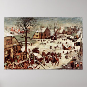 Folkräkning på Bethlehem vid Bruegel D. Ä. Pieter Poster