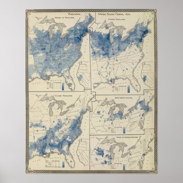 Folkräkningen i Stater Poster (Framsidan)