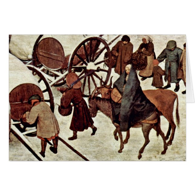 Folkräkningen på Bethlehem, specificerar vid Hälsningskort (Framsidan Horizontal)