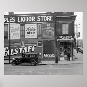 Folks starkspritlager, 1938. Vintagefoto Poster