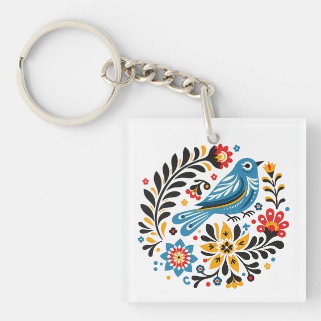 Folksy Bluebird och Wildblommor (Framsidan)