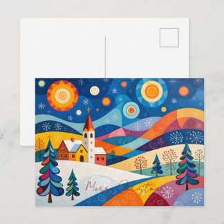 Folksy Christmas Helg Vykort