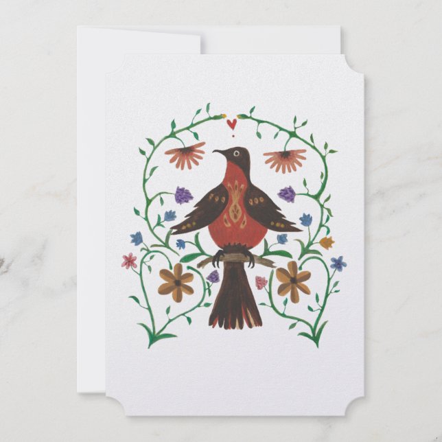 Folksy Classic bröllopsinbjudan Julkort (Framsida)