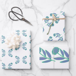 Folksy Flowers Wrapping Papper