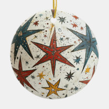Folksy Stars jul Ornament
