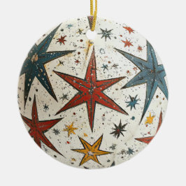 Folksy Stars jul Ornament
