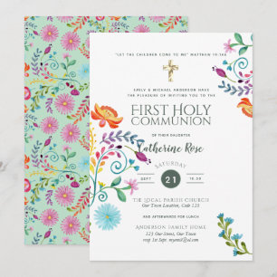 Folksy Wildbloms Heliga Communion Inbjudan Waterco