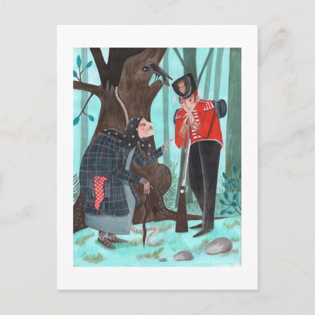 Folktale Sagor | Eldstål | blå Helg Vykort (Framsida)