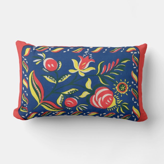 folky Pennsylvania Dutch motif Lumbarkudde (Framsida)