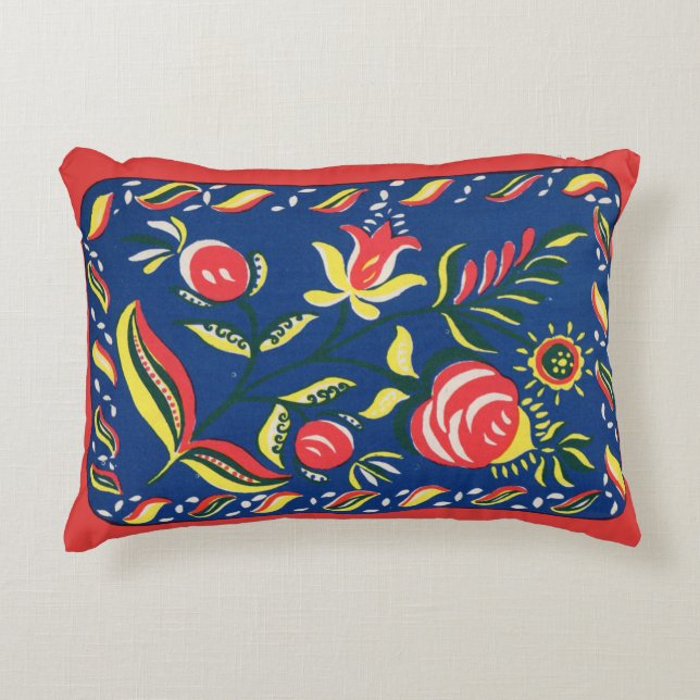 folky Pennsylvania Dutch motif Prydnadskudde (Framsidan)
