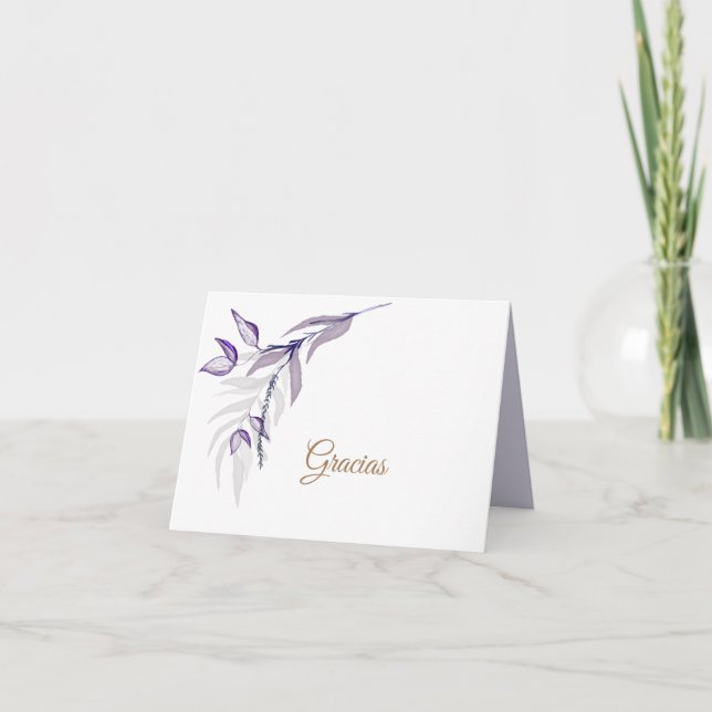 Follaje púrpura elegante simple tack kort (Framsida)